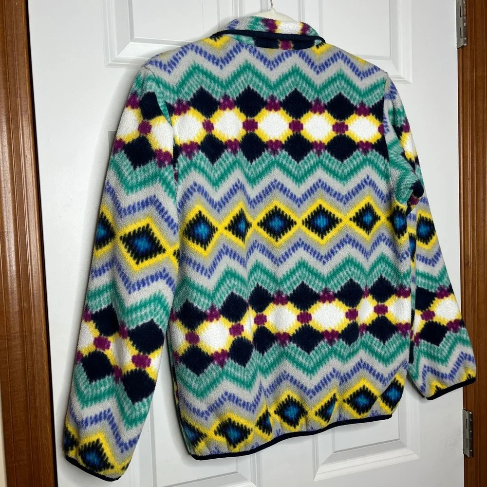 Patagonia Synchilla Size Small Snap T Fleece Pullover Aztec Print Jacket - Picture 4 of 7